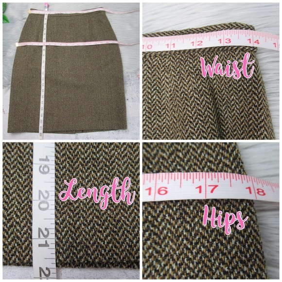 BRIGHTON Vintage Tweed Harringbone Blazer Jacket Skirt Set Womens Size 42 US 12 - Picture 11 of 13